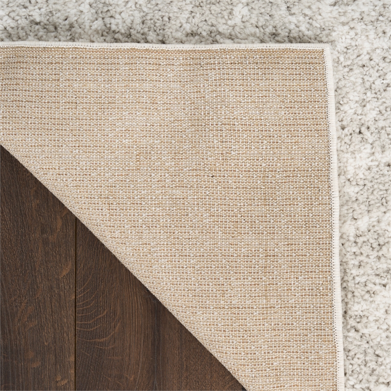 Nourison Modern Shag 4' x 6' Gray Ivory Fabric Area Rug