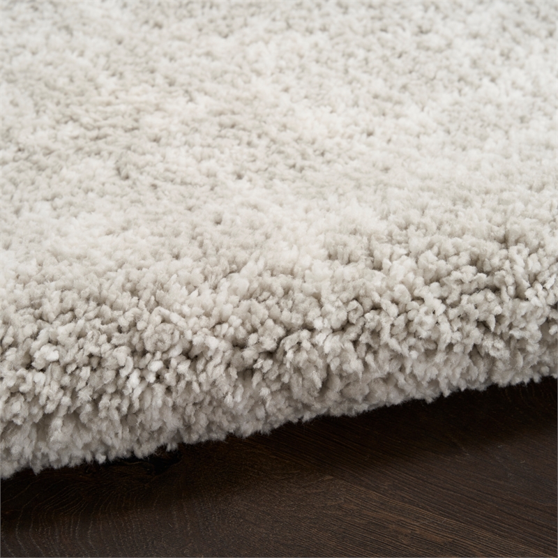 Nourison Modern Shag 4' x 6' Gray Ivory Fabric Area Rug