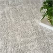 Nourison Modern Shag 4' x 6' Gray Ivory Fabric Area Rug