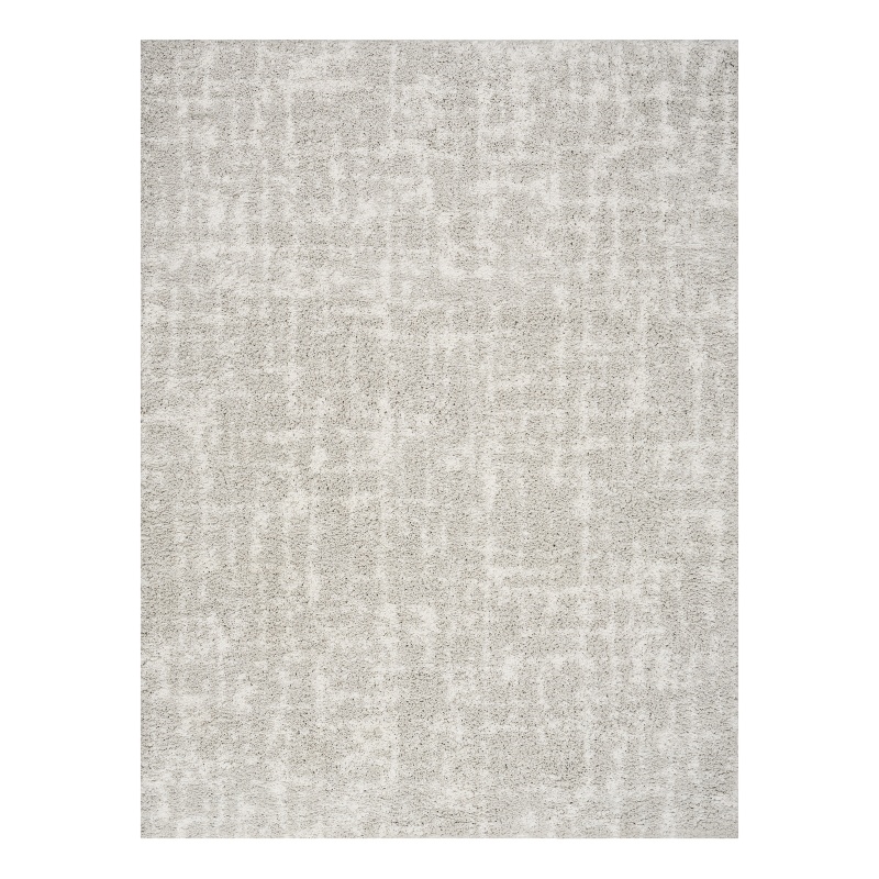 Nourison Modern Shag 4' x 6' Gray Ivory Fabric Area Rug