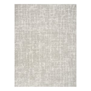 Nourison Modern Shag 4' x 6' Gray Ivory Fabric Area Rug