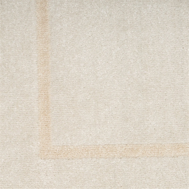 Nourison Essentials 6' Runner Ivory Gold Fabric Area Rug