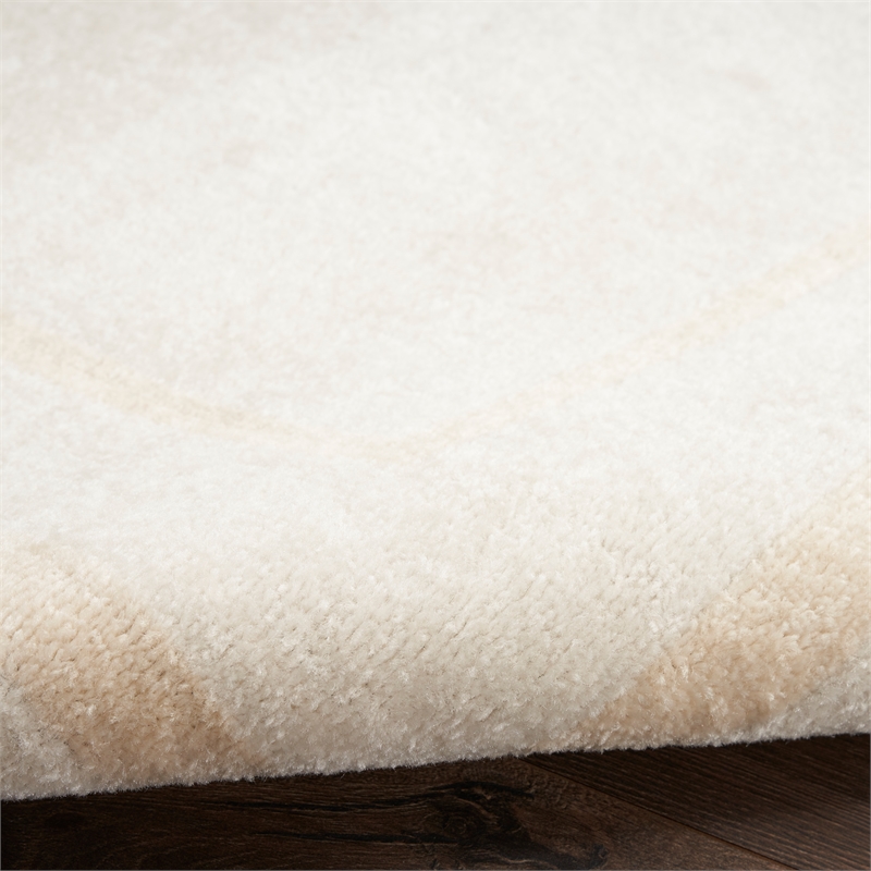 Nourison Essentials 6' Runner Ivory Gold Fabric Area Rug