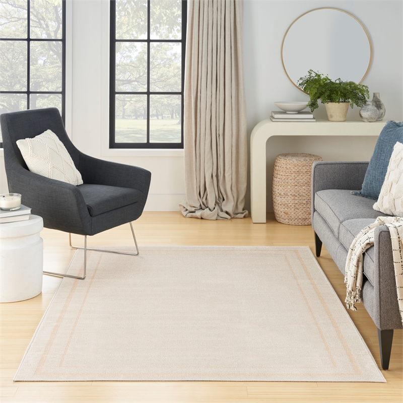 Nourison Essentials 4' x 6' Ivory Gold Fabric Area Rug