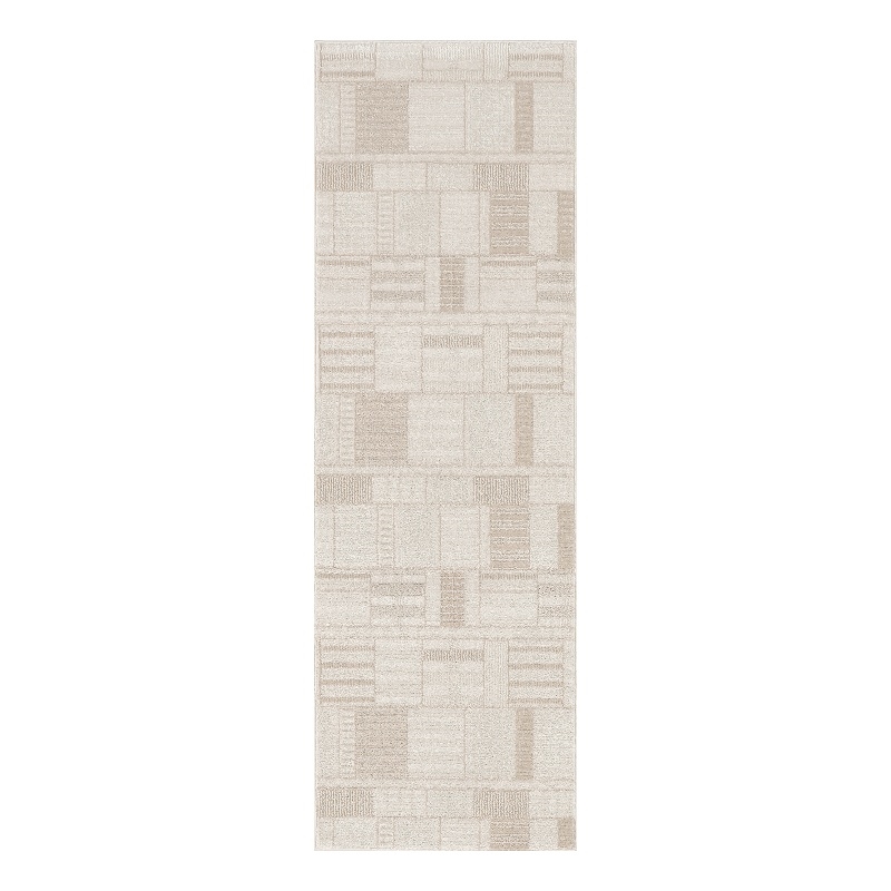 Nourison Nordic 6' Runner Ivory Beige Fabric Area Rug