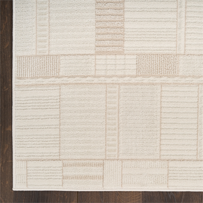 Nourison Nordic 4' x 6' Ivory Beige Fabric Area Rug