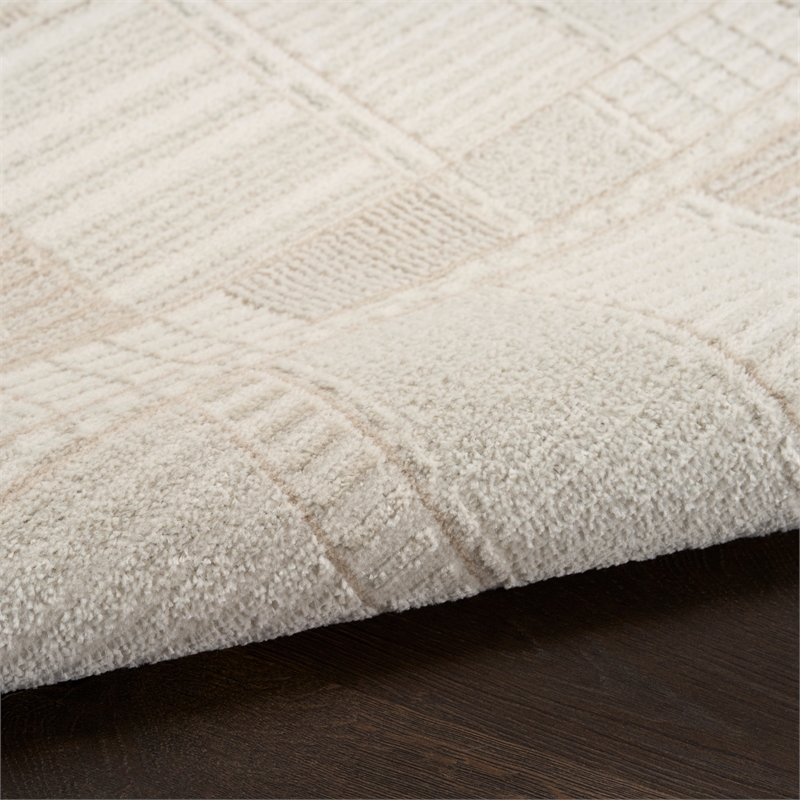 Nourison Nordic 4' x 6' Ivory Beige Fabric Area Rug