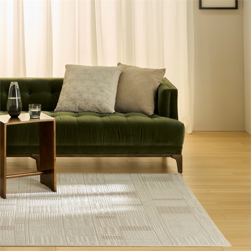 Nourison Nordic 4' x 6' Ivory Beige Fabric Area Rug
