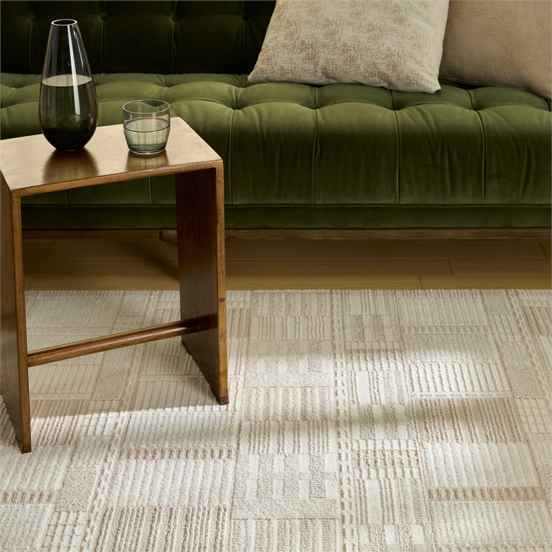 Nourison Nordic 4' x 6' Ivory Beige Fabric Area Rug