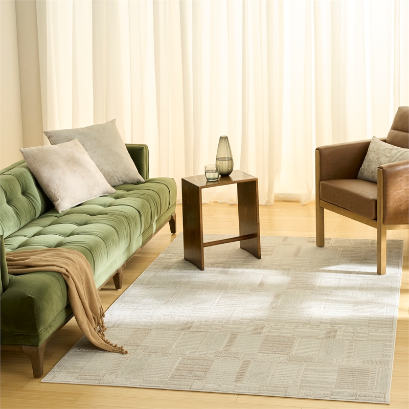 Nourison Nordic 4' x 6' Ivory Beige Fabric Area Rug