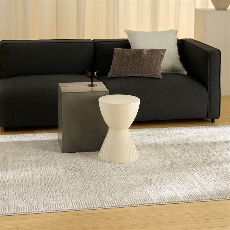 Nourison Nordic 5' x 7' Ivory Beige Fabric Area Rug