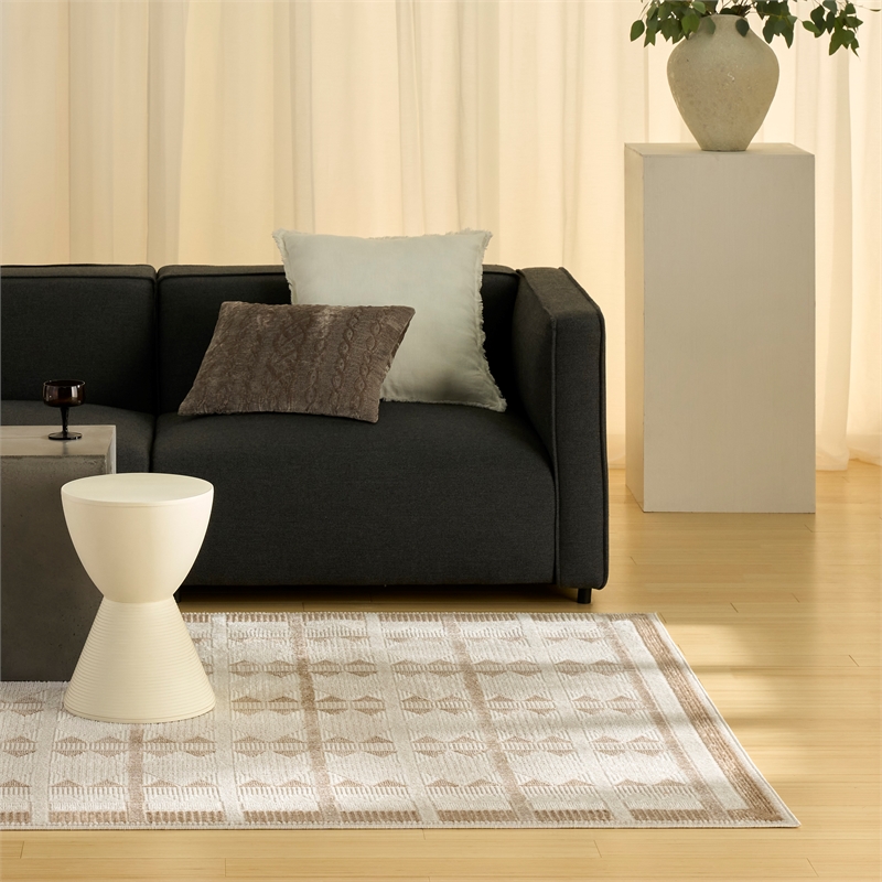 Nourison Nordic 5' x 7' Taupe Fabric Area Rug