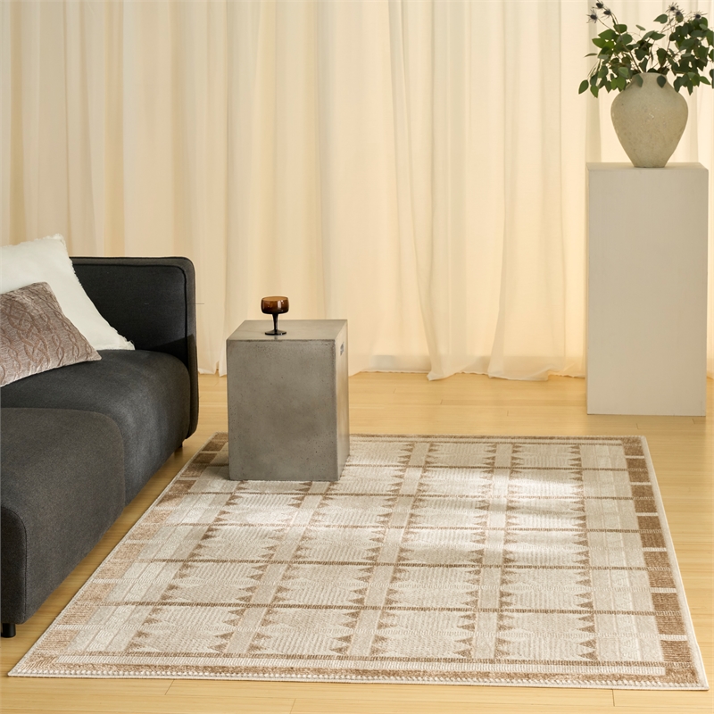 Nourison Nordic 5' x 7' Taupe Fabric Area Rug