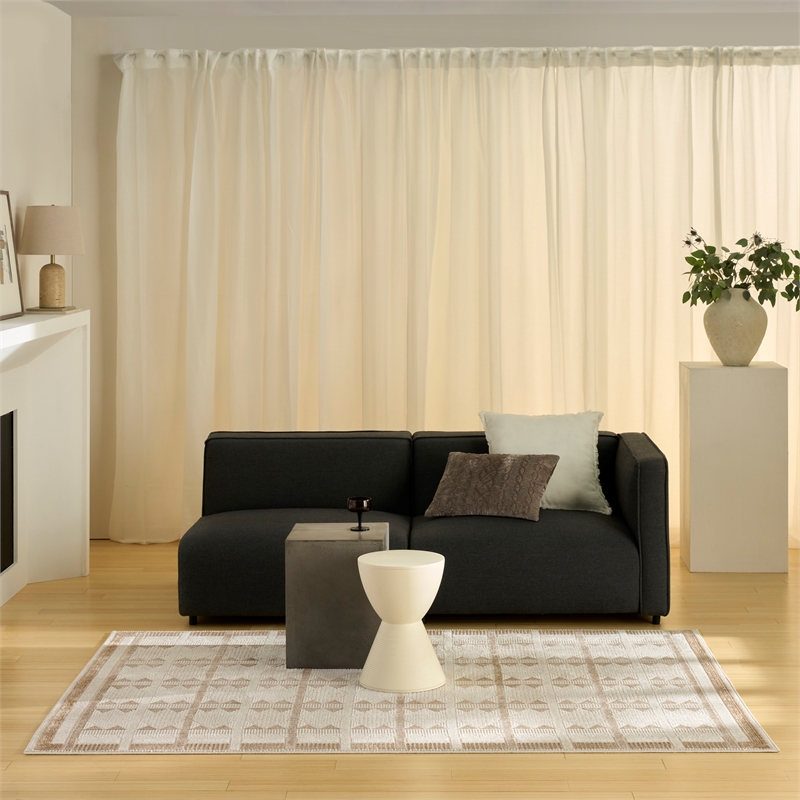 Nourison Nordic 5' x 7' Taupe Fabric Area Rug