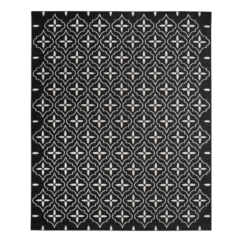 Nourison Essentials 5' x 7' Black Ivory Fabric Area Rug
