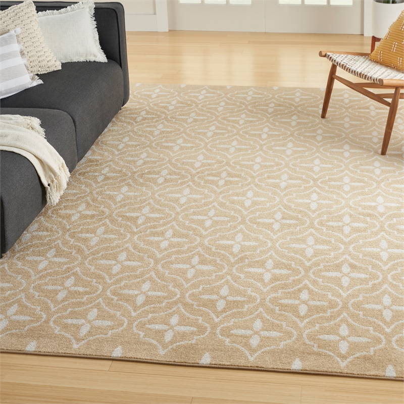Nourison Essentials 5' x 7' Beige Ivory Fabric Area Rug