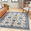 Nourison Essentials 4' x 6' Ivory Blue Fabric Area Rug