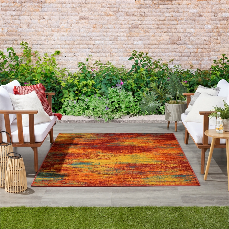 Nourison Essentials 4' x 6' Flame Fabric Area Rug