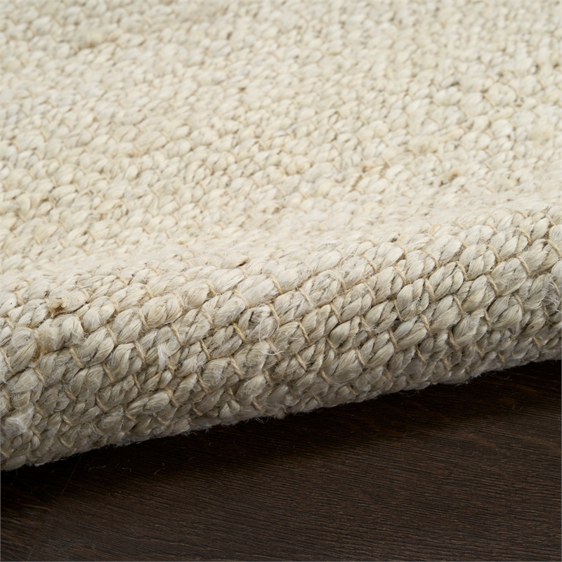 Nourison Natural Jute 5' x 7' Ivory Fabric Area Rug