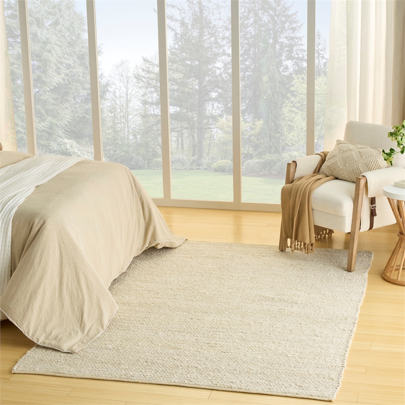 Nourison Natural Jute 5' x 7' Ivory Fabric Area Rug