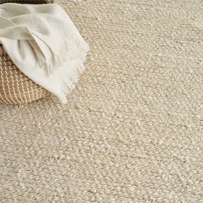 Nourison Natural Jute 5' x 7' Ivory Fabric Area Rug