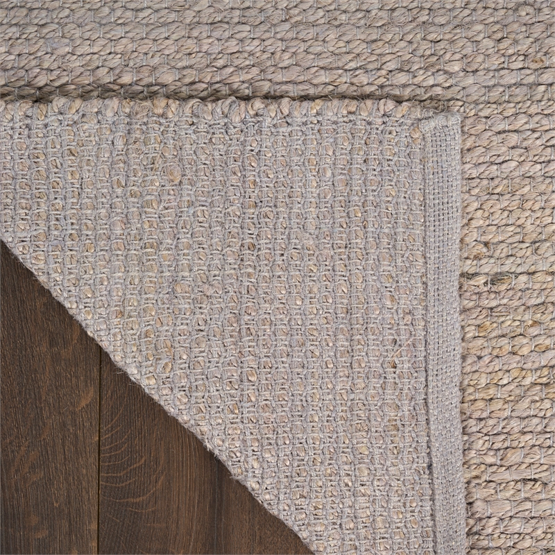 Nourison Natural Jute 2' x 3' Gray Fabric Area Rug