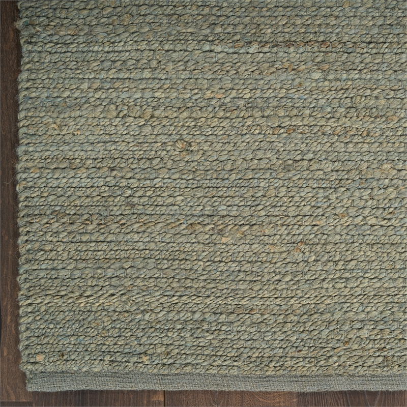 Nourison Natural Jute 4' x 6' Sage Fabric Area Rug