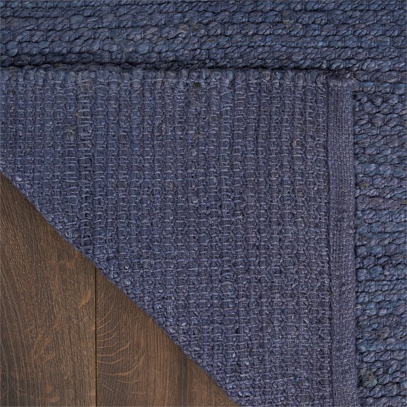 Nourison Natural Jute 2' x 3' Navy Fabric Area Rug