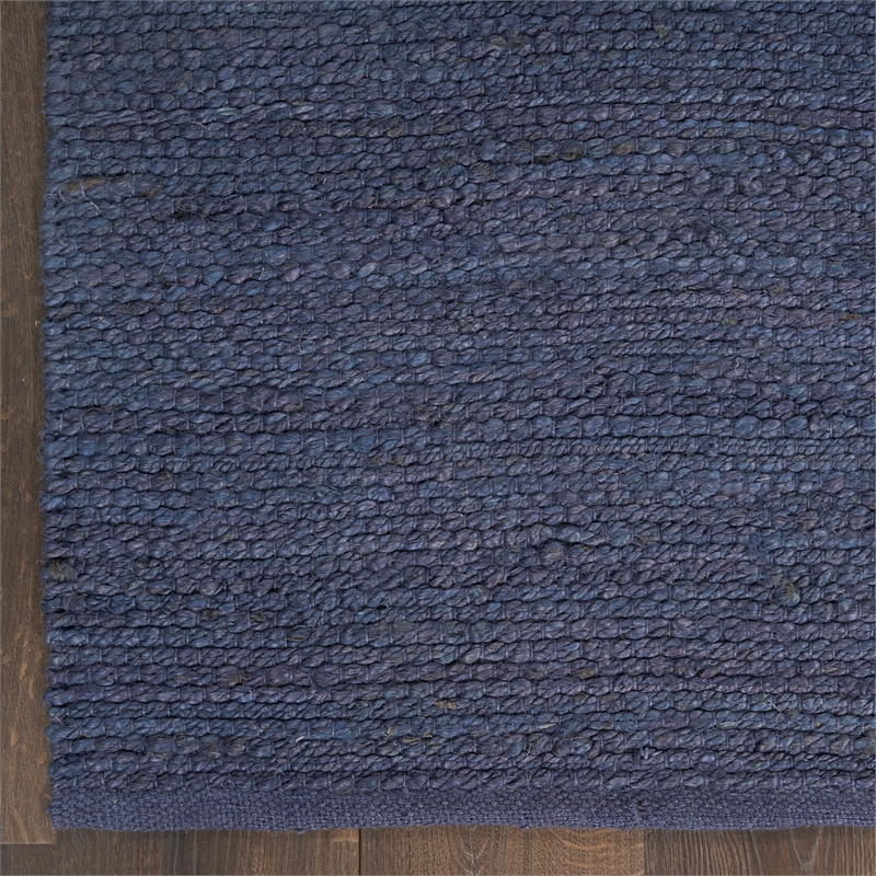 Nourison Natural Jute 2' x 3' Navy Fabric Area Rug