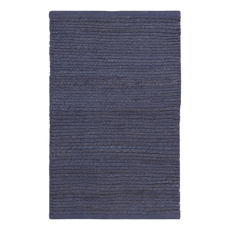 Nourison Natural Jute 2' x 3' Navy Fabric Area Rug