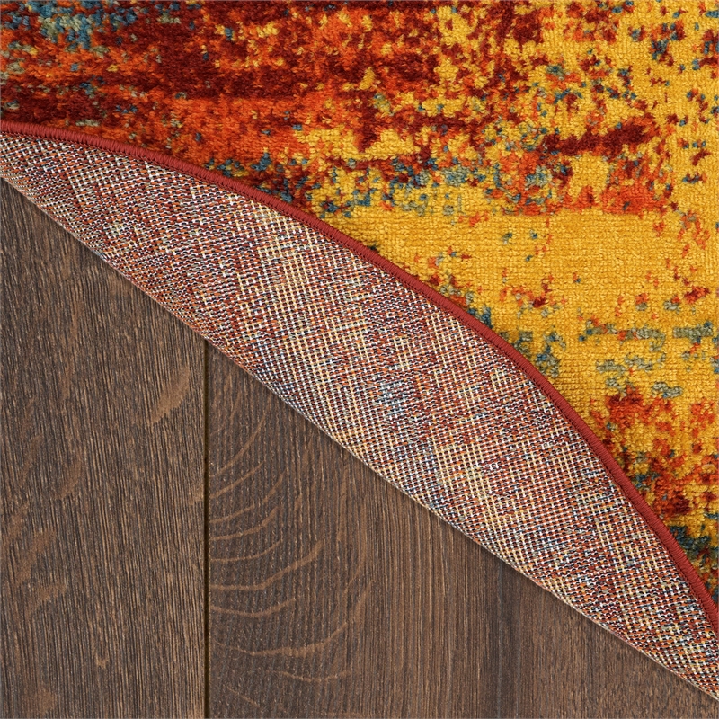 Nourison Essentials 4' x Round Flame Fabric Area Rug