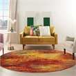 Nourison Essentials 8' x Round Flame Fabric Area Rug