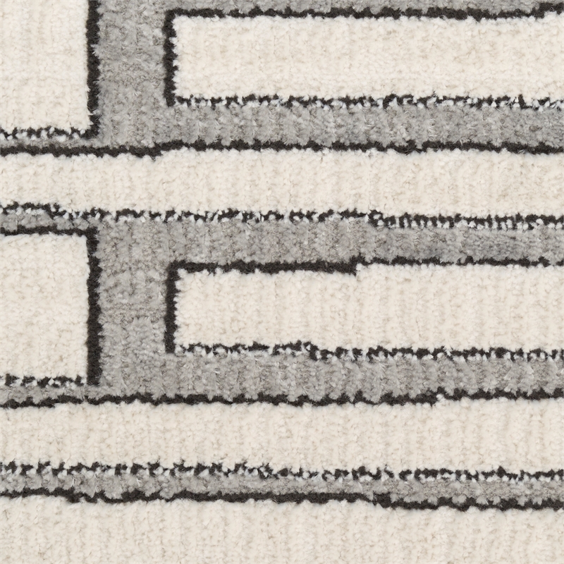 Nourison Nordic 4' x 6' Ivory Gray Fabric Area Rug