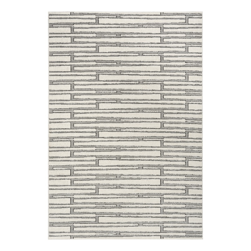 Nourison Nordic 4' x 6' Ivory Gray Fabric Area Rug