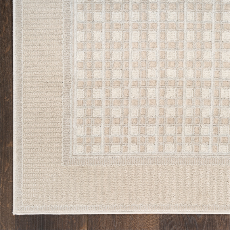 Nourison Nordic 4' x 6' Beige Fabric Area Rug