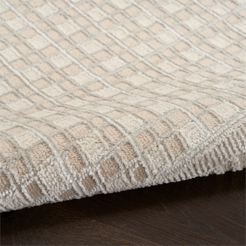 Nourison Nordic 4' x 6' Beige Fabric Area Rug
