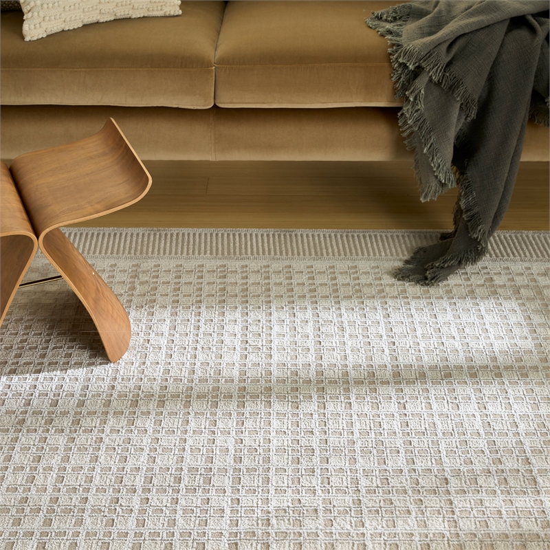 Nourison Nordic 5' x 7' Beige Fabric Area Rug