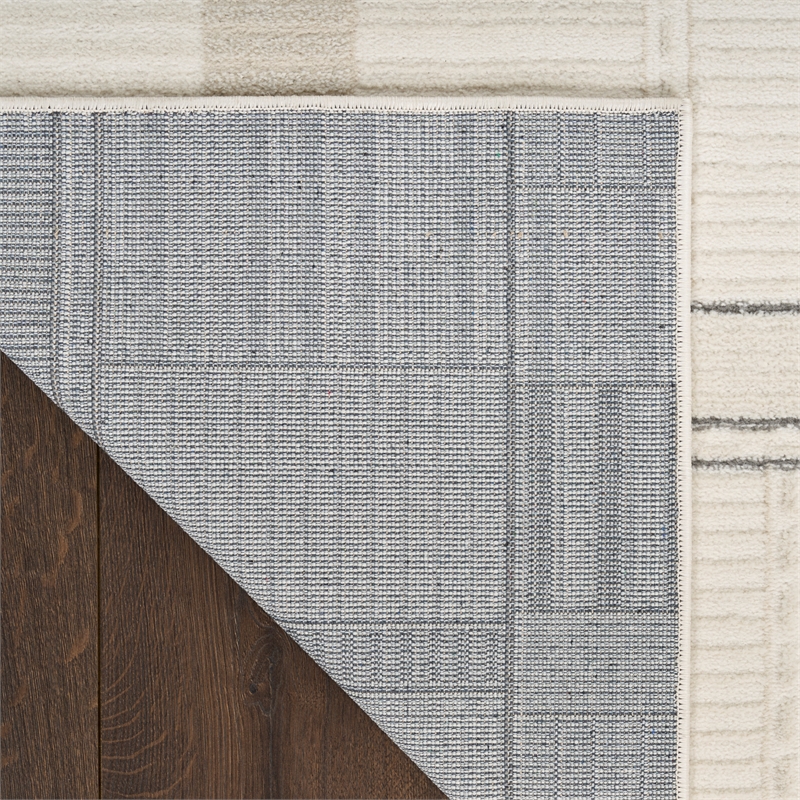Nourison Nordic 4' x 6' Ivory Gray Fabric Area Rug
