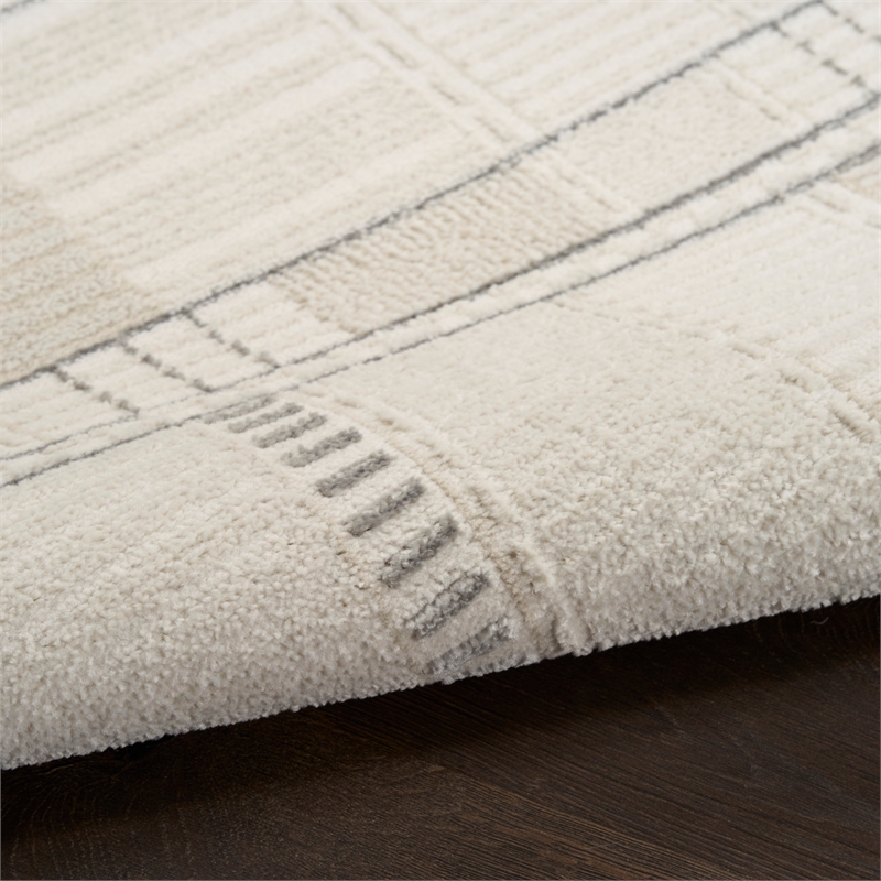 Nourison Nordic 4' x 6' Ivory Gray Fabric Area Rug