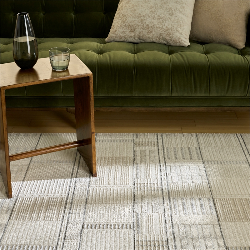 Nourison Nordic 4' x 6' Ivory Gray Fabric Area Rug