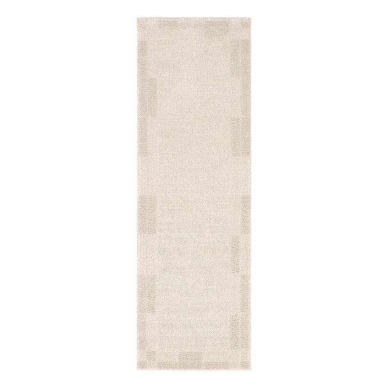Nourison Nordic 6' Runner Ivory Gray Fabric Area Rug