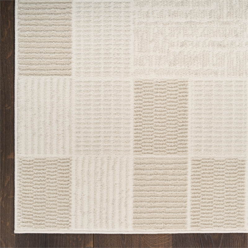 Nourison Nordic 4' x 6' Ivory Gray Fabric Area Rug
