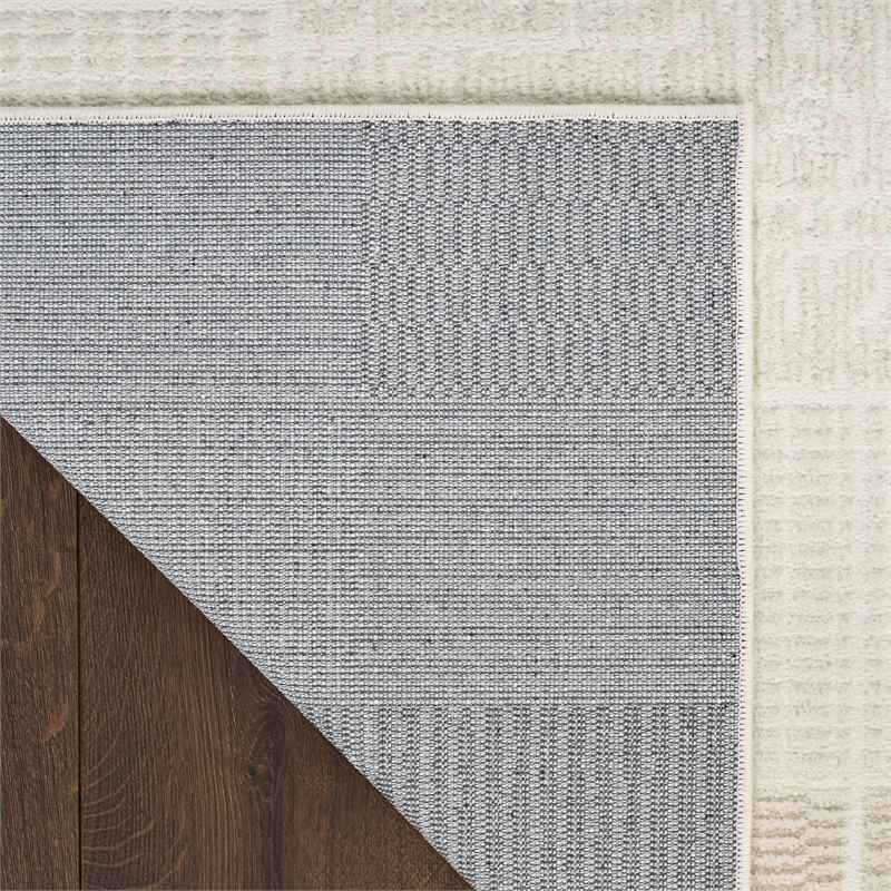 Nourison Nordic 4' x 6' Ivory Gray Fabric Area Rug