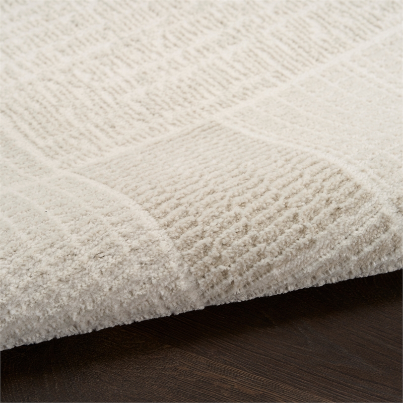 Nourison Nordic 4' x 6' Ivory Gray Fabric Area Rug