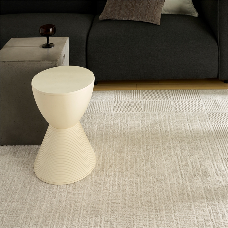 Nourison Nordic 4' x 6' Ivory Gray Fabric Area Rug
