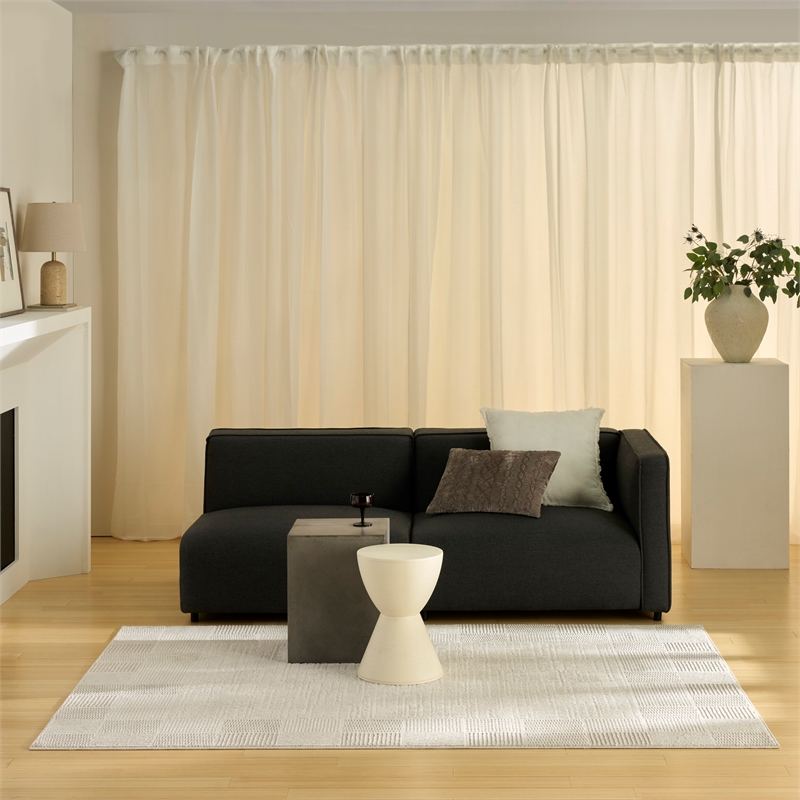 Nourison Nordic 4' x 6' Ivory Gray Fabric Area Rug