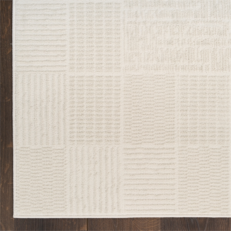 nourison nordic 4' x 6' ivory fabric area rug
