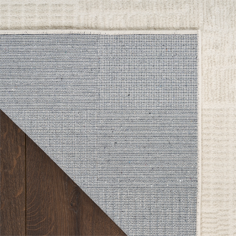 nourison nordic 4' x 6' ivory fabric area rug