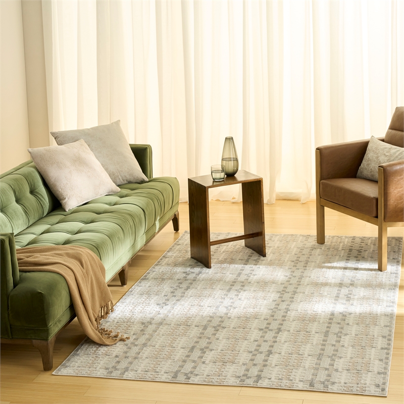 Nourison Nordic 4' x 6' Ivory Multi-Color Fabric Area Rug