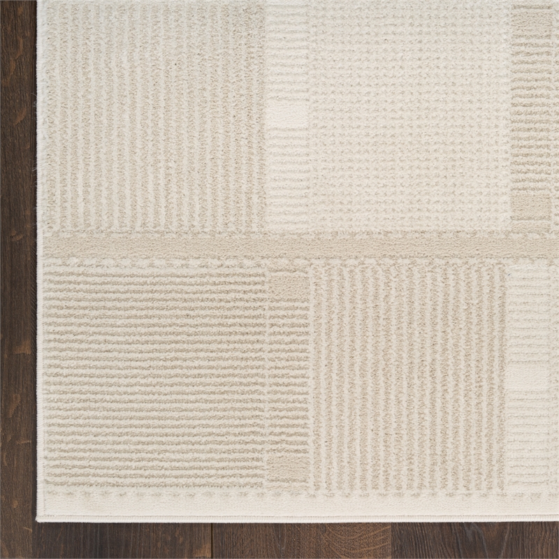 Nourison Nordic 4' x 6' Ivory Beige Fabric Area Rug